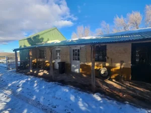 Casa rural típica con galpón anexo en el campo en venta en Chubut, Patagonia.